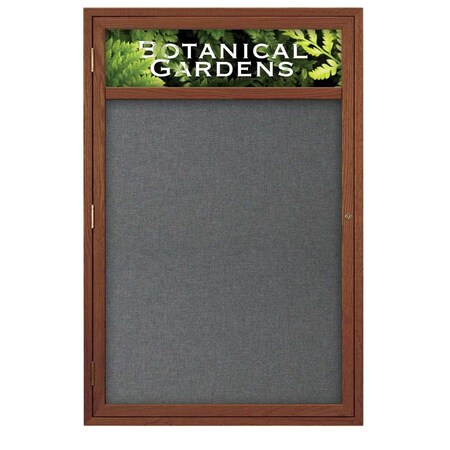 United Visual Products Sliding Glass Door Radius Letterboard, 96"x48", Gold/Blue Vinyl UV9024ACS-GOLD-BARBLU